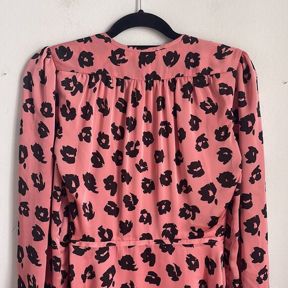 Equipment Femme Danette silk button up long sleeve fit & flare satin dress sz 0 - Picture 7 of 8